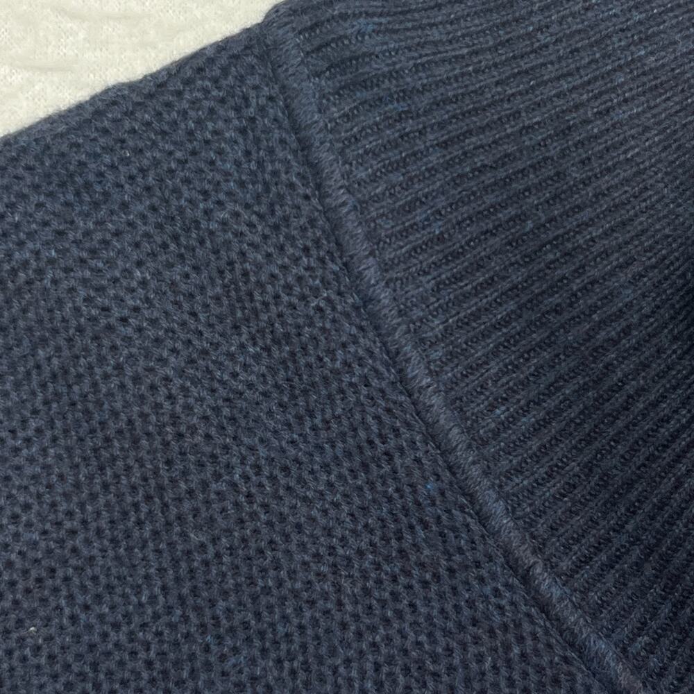 POLO RALPH LAUREN Sweater Vest Mens L Mesh Knit Cotton Full Zip Navy Blue - Picture 6 of 11